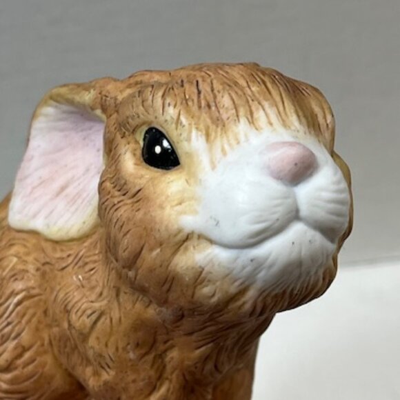 Bunny Rabbit Porcelain Sculpture Snuggle Babies 1988 River Shore 4.5"x3.5" - Picture 10 of 12